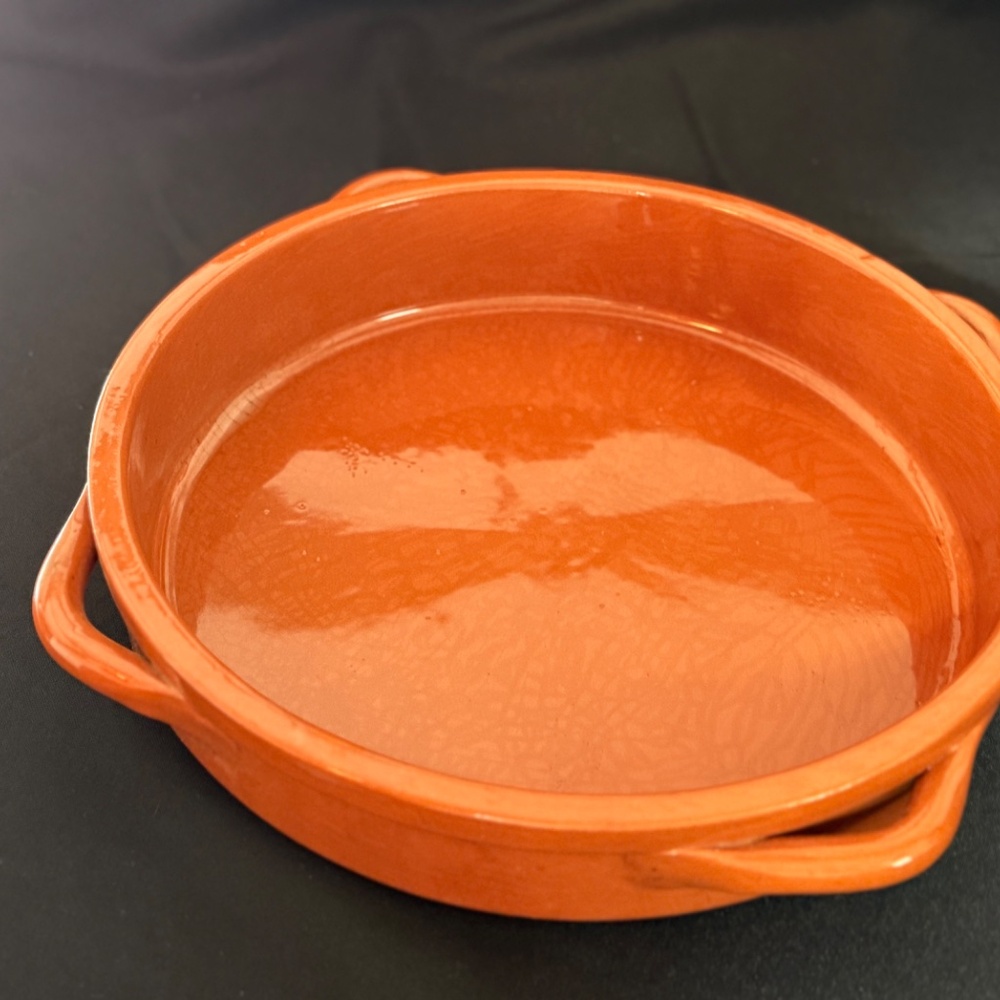 Vintage Himark Terra Cotta Paella Pan with Original Box Portugal